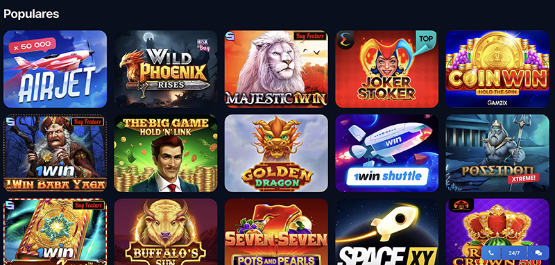 Catálogo juegos 1win